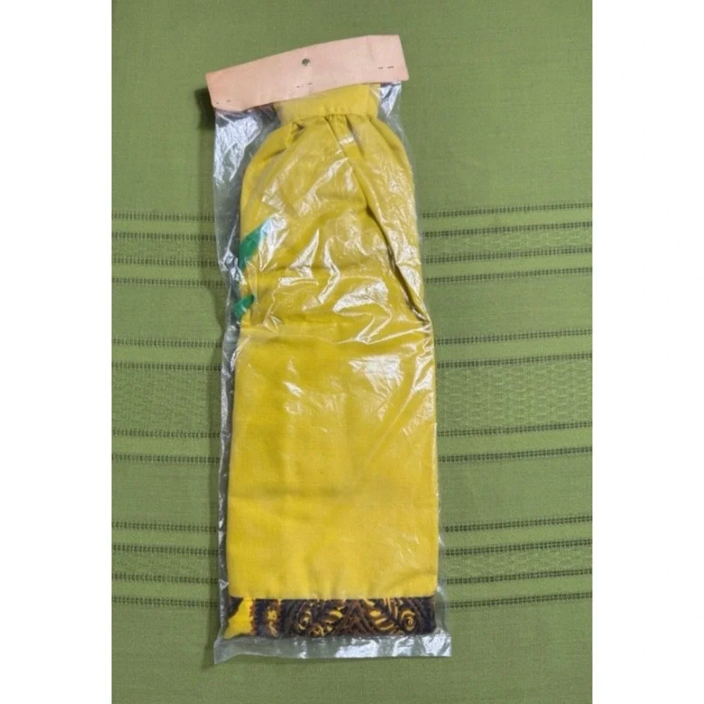 Vintage Lanakila Crafts Hawaiian Epane Apron Yellow Pineapple Pocket NIP Hawaii